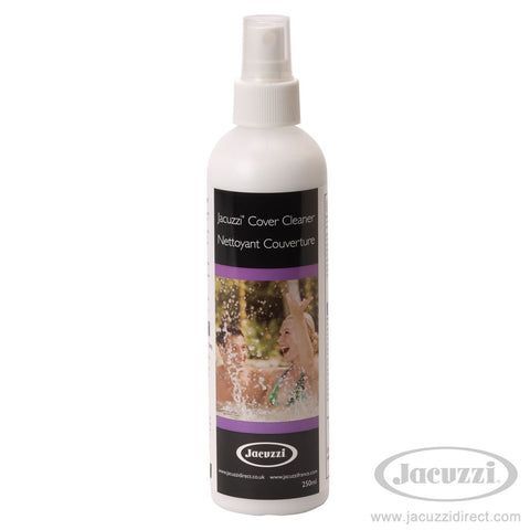 bouteille blanche étiquette noir produit entretien spa couverture 