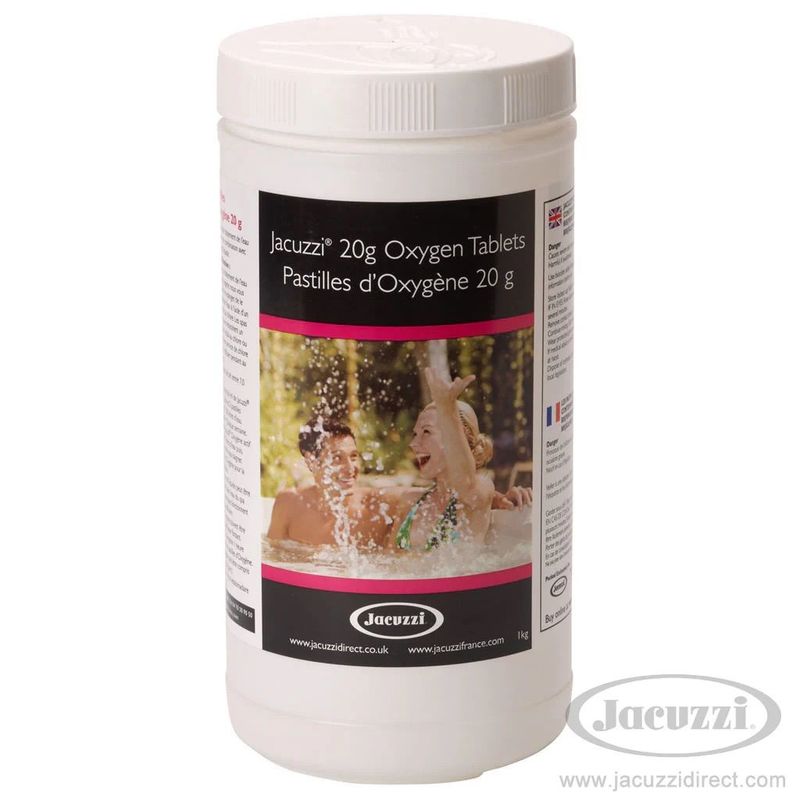 Oxygène actif en tablettes 1kg boite blanche etiquette noir produit spa oxygene actif