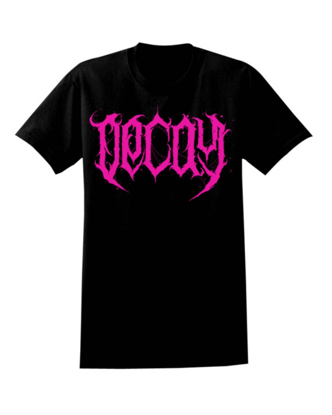 PRE-ORDER "DECAY" Unisex black tee w/ pink logo