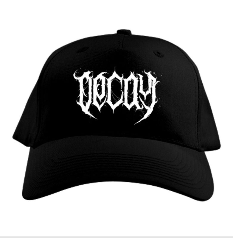 PRE-ORDER Black baseball cap with "DECAY" logo colour choice
