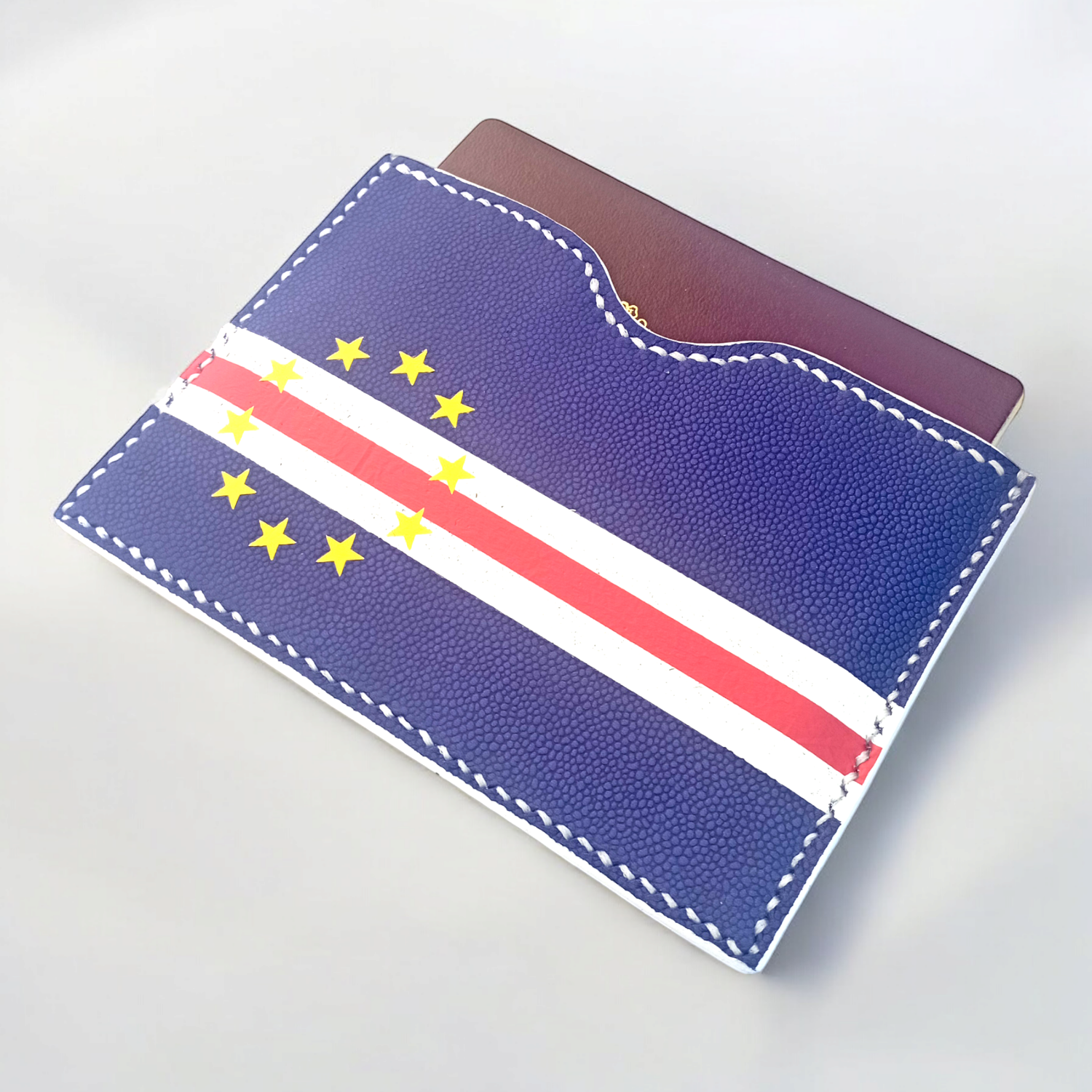 CV Nubuck Leather Passport Holder (Yellow stars)