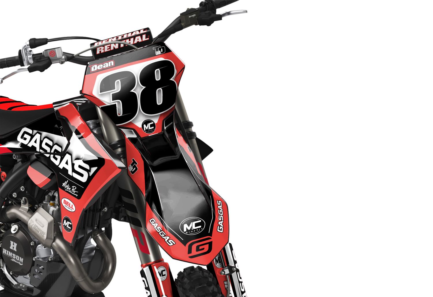 Gas Gas Dean Black Graphics Kit "BLACK"