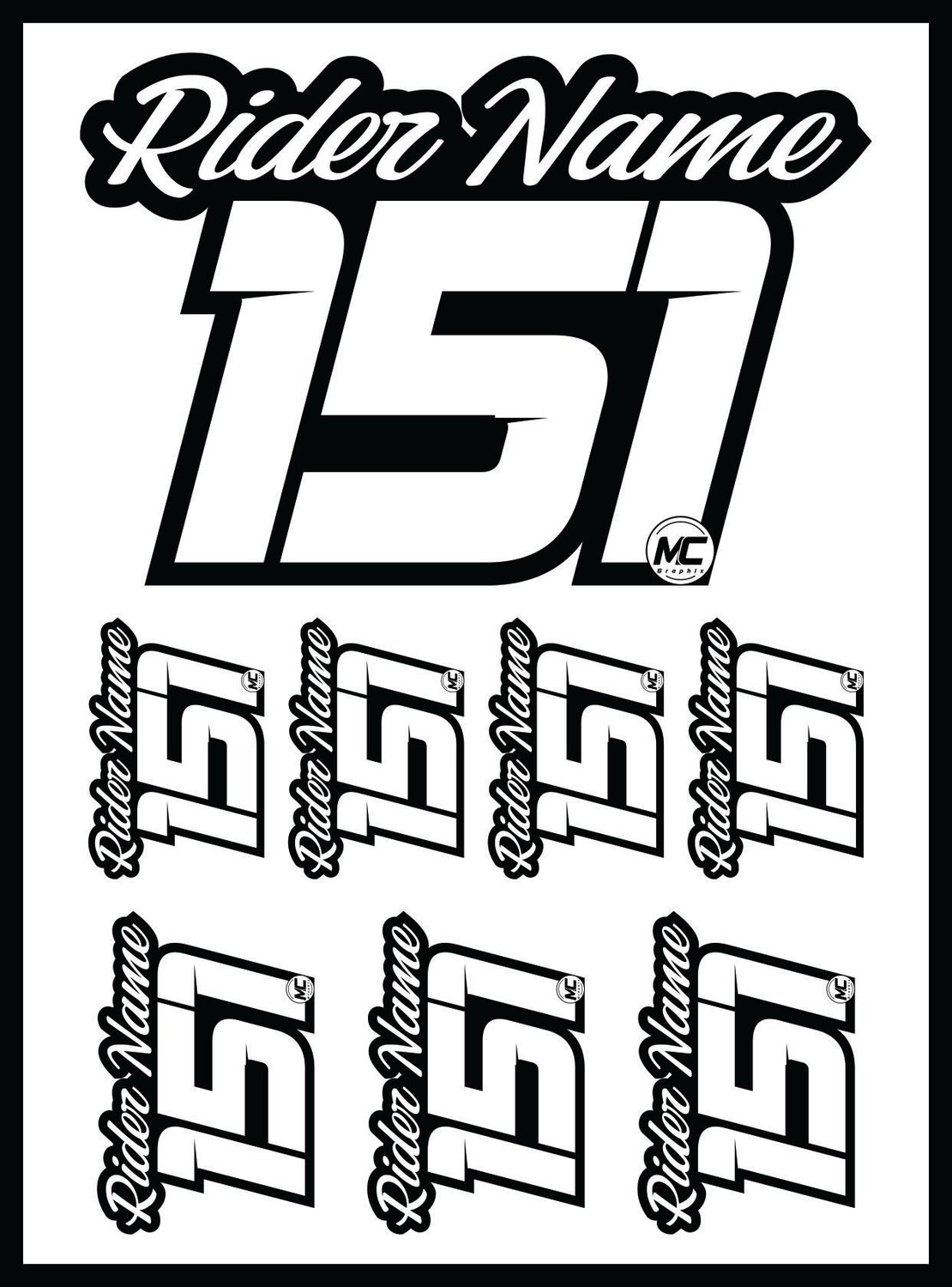 Rider ID Sticker Sheet