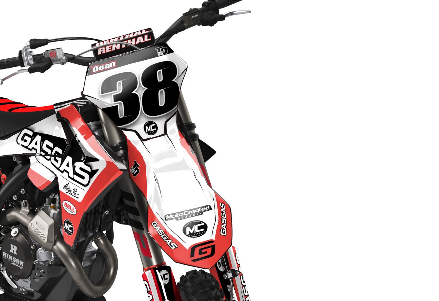 Gas Gas Dean Black Graphics Kit "WHITE"