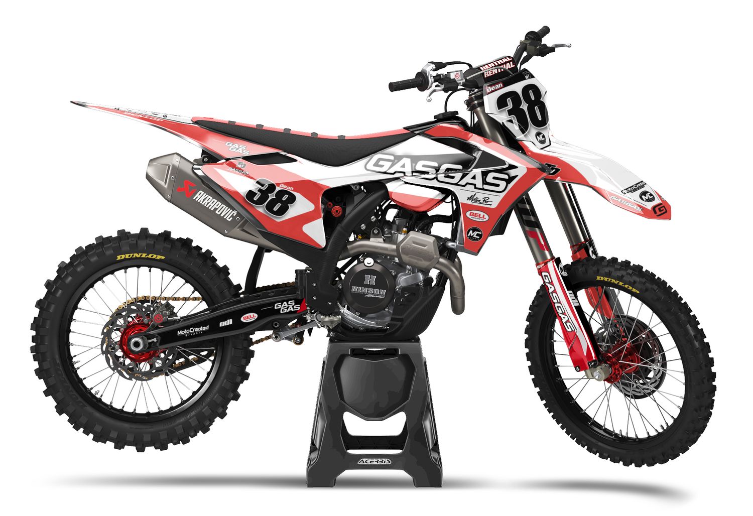 Gas Gas Dean Black Graphics Kit "WHITE"