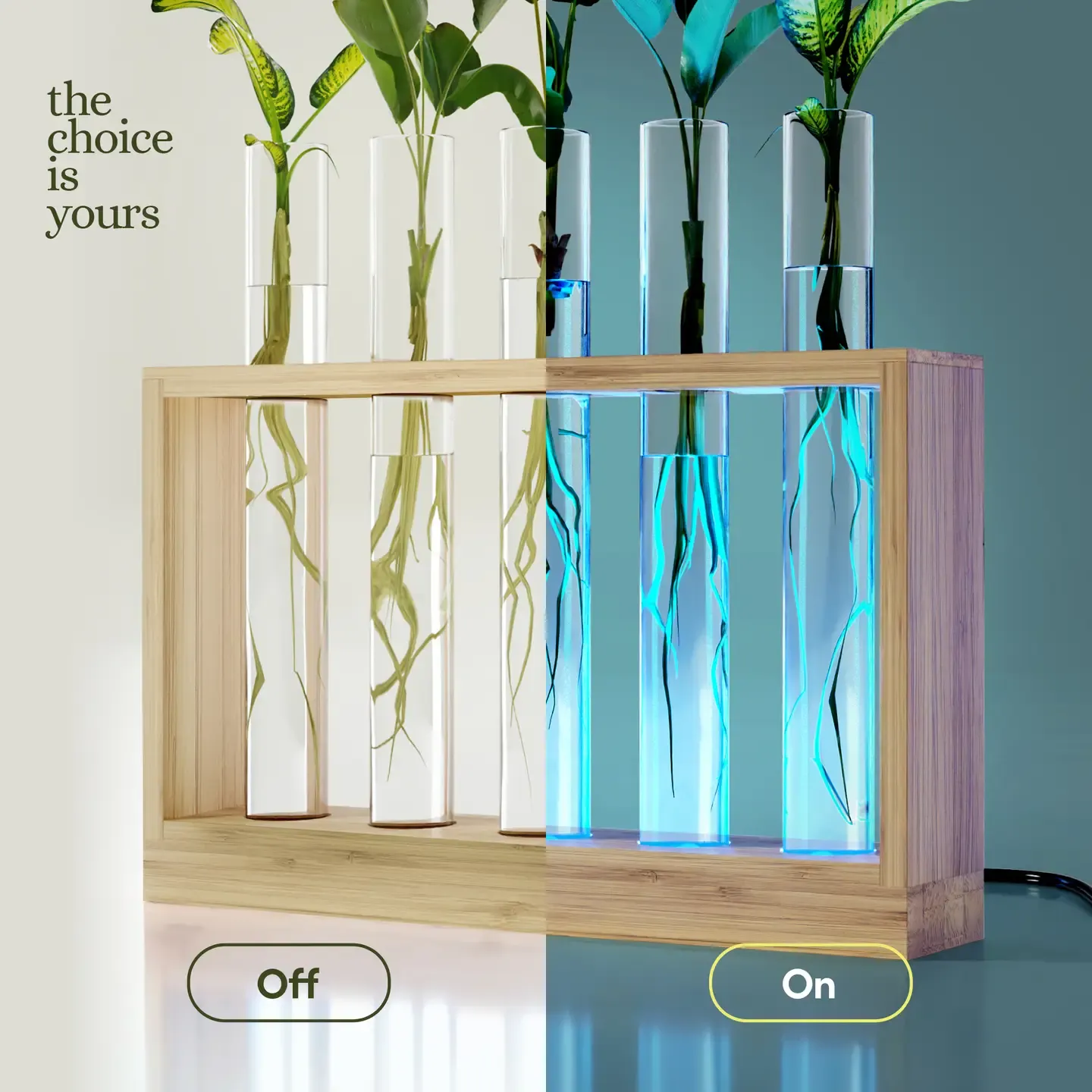 Light Up Bamboo Vial Air Planter