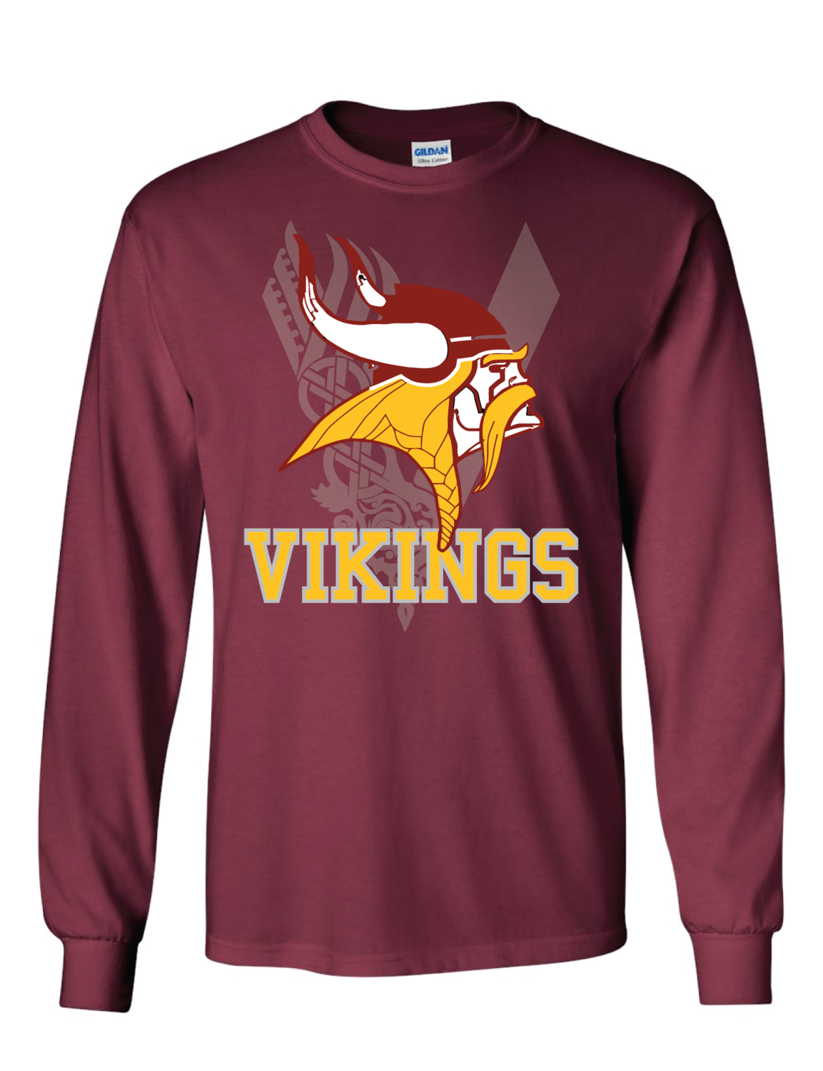 Vikings Fan Long Sleeve Shirt - Gildan - Ultra Cotton T-Shirt Vikings Fan Long Sleeve Shirt - Gildan - Ultra Cotton T-Shirt