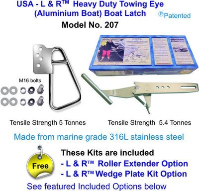 USA - L & R Heavy Duty Towing Eye (Aluminium Boat) Boat Latch FOR boats over 21 ft (6.5M)