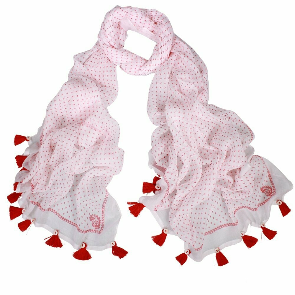 Goa Hand Woven Pure Cotton  Scarf - last one