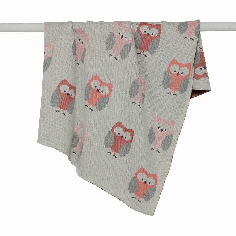 DLUX Baby Owls Stroller Blanket with stripe and owls design and free gift wrapping.