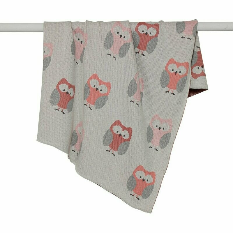 DLUX Baby Owls Stroller Blanket with stripe and owls design and free gift wrapping.