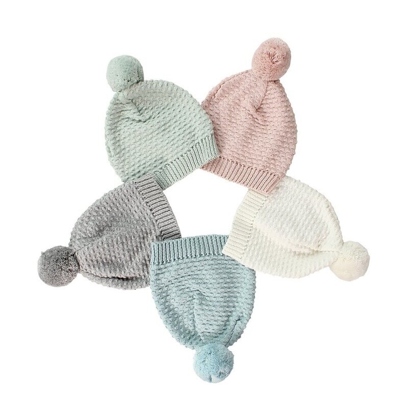 Newbie Baby Hat - Soft Cotton Waffle Knit with Pompom | DLUX Baby