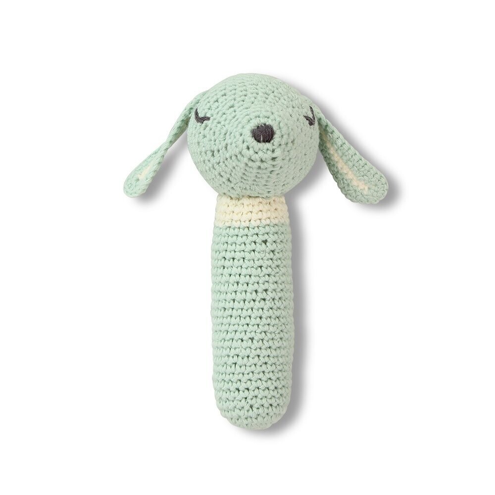 Fido Hand Crocheted Premium Cotton Rattle, Colours: Mint