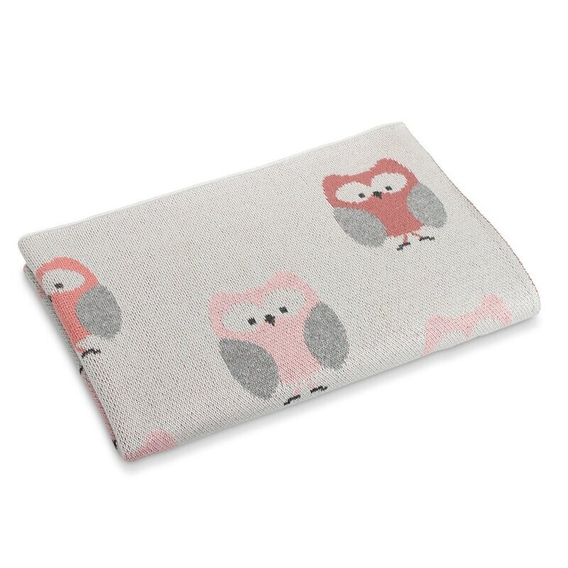 DLUX Baby Owls Stroller Blanket with stripe and owls design and free gift wrapping.