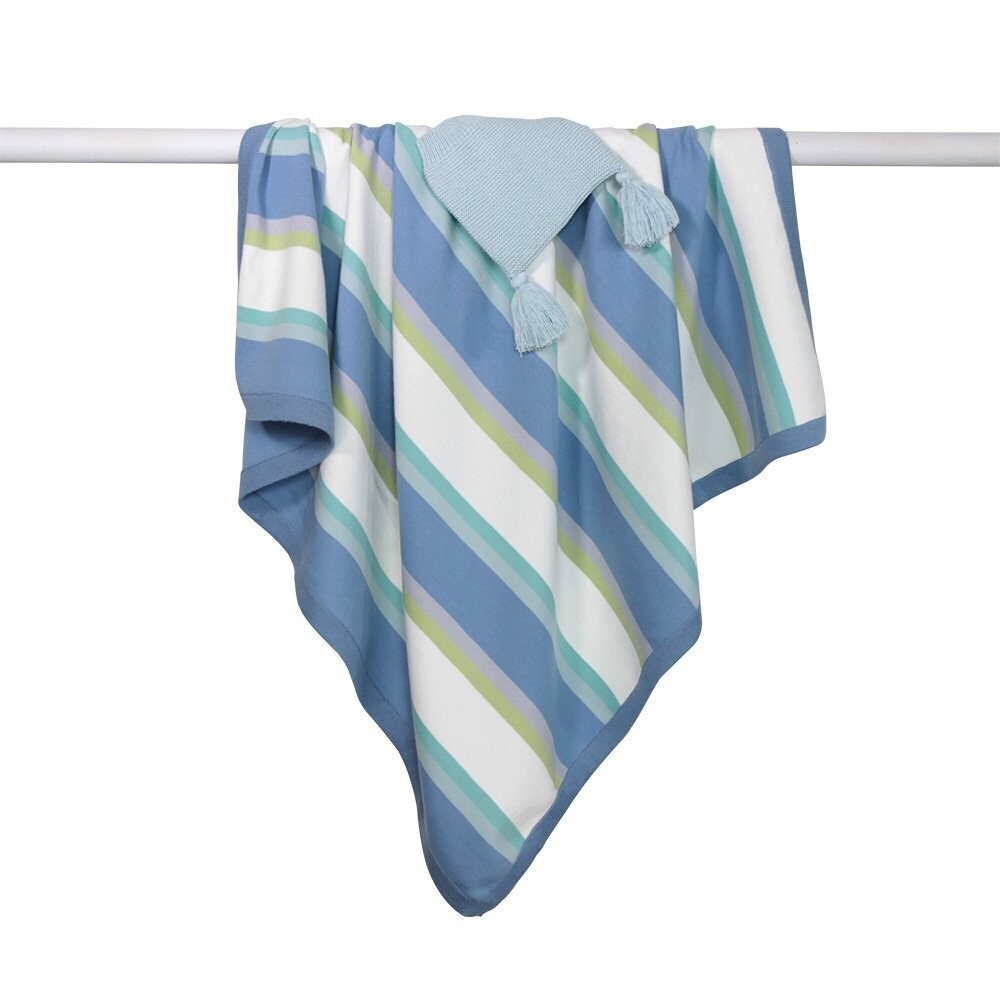 DLUX Baby Alfie Contemporary Stripe Jersey Baby Blanket with stripe design and free gift wrapping.