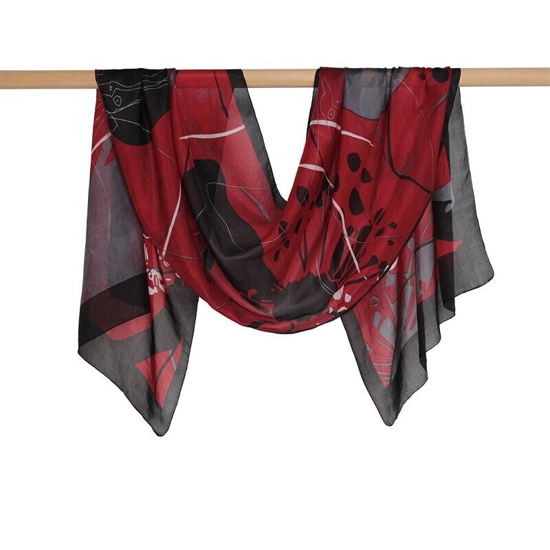 Laurie Abstract Flower Pure Silk Scarf Laurie Abstract Flower Pure Silk Scarf