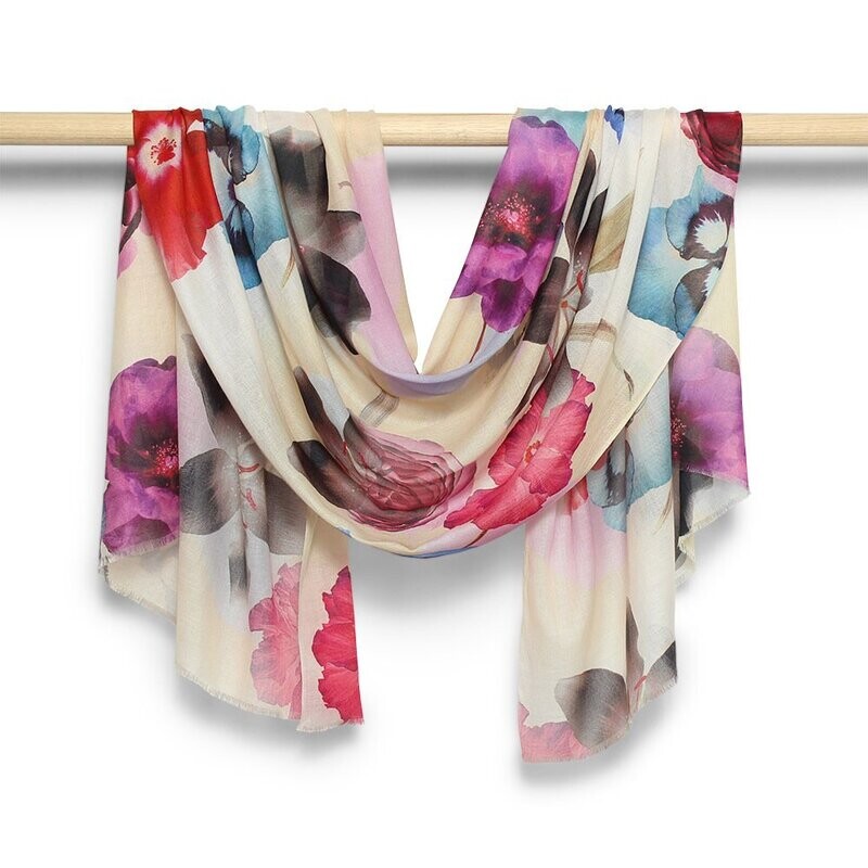 Astrid Large Flower Birch Modal Scarf - last one! Astrid Large Flower Birch Modal Scarf - last one!