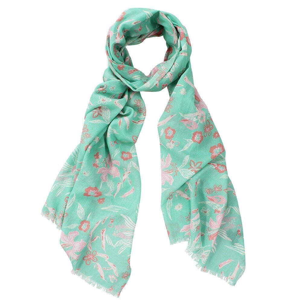 Tiger Lilly Flower Printed Pure Cotton Scarf - last one! Tiger Lilly Flower Printed Pure Cotton Scarf - last one!