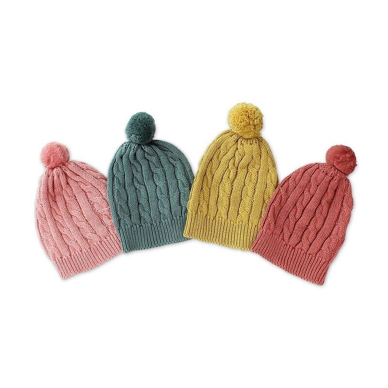 Arlo Baby Hat - Soft Cotton Cable Knit with Pompom | DLUX Baby