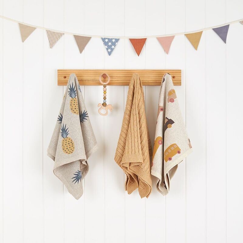 DLUX Baby Flag Cotton Bunting Decor - handmade cotton flags nursery decoration