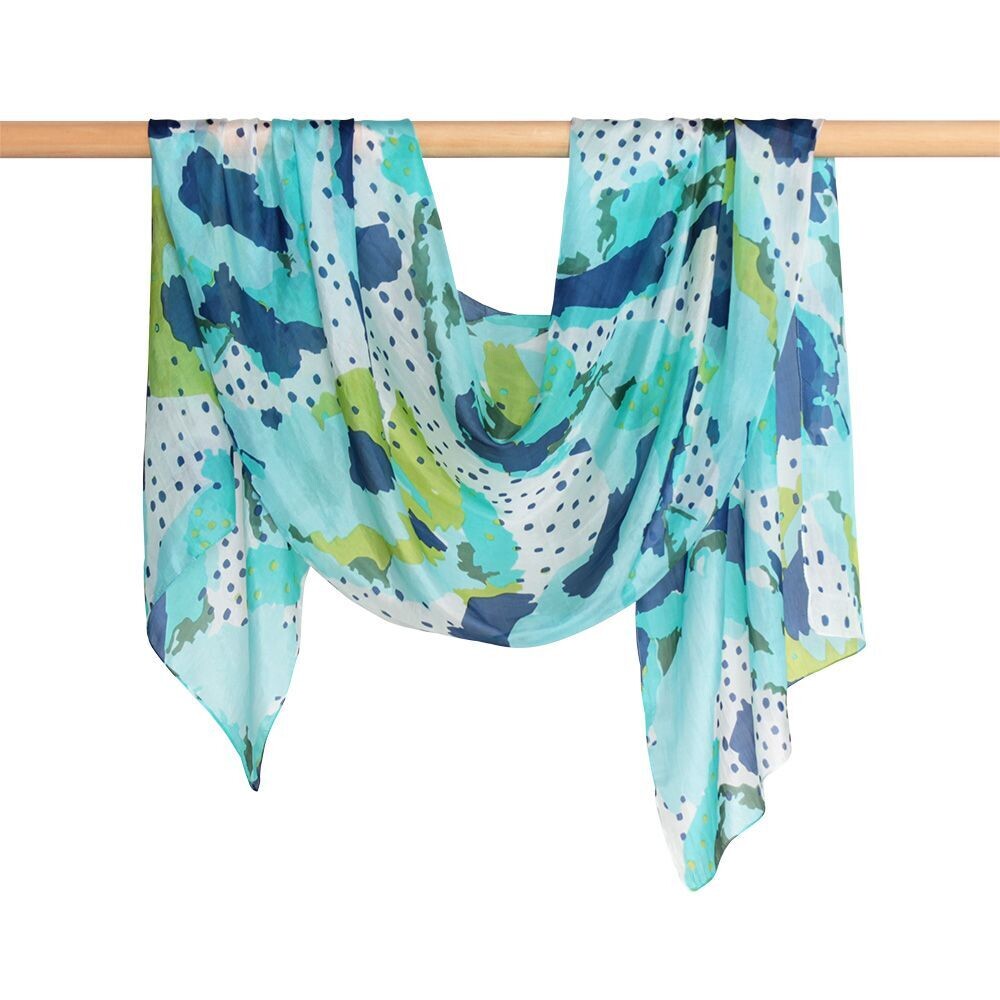Sunday Hand Printed Pure Silk Scarf - Last one!