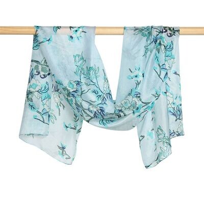 Kyoto Cherry Blossom Hand Printed Pure Silk Scarf - last few!