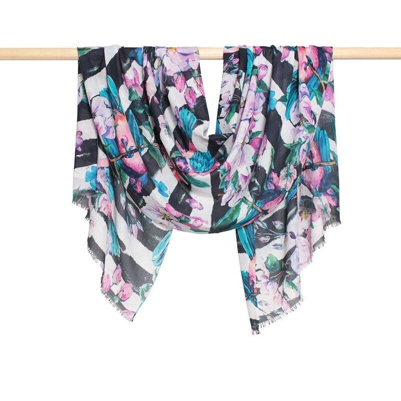 Sonia Twill Weave Pure Cotton Scarf - Black - last few! Sonia Twill Weave Pure Cotton Scarf - Black - last few!