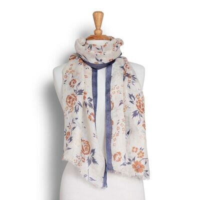 Moda Hand Printed Natural Pure Linen Scarf - Last one! Moda Hand Printed Natural Pure Linen Scarf - Last one!