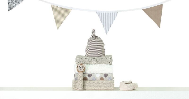 Baby Flag Cotton Bunting Decor - Handmade Nursery Decoration