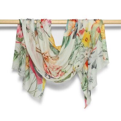 Tropical Cotton/Silk Scarf - just one!