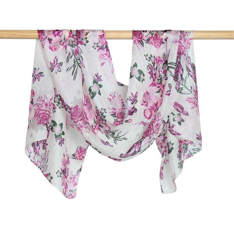 Flower Hand Printed Silk Scarf - last one! Flower Hand Printed Silk Scarf - last one!