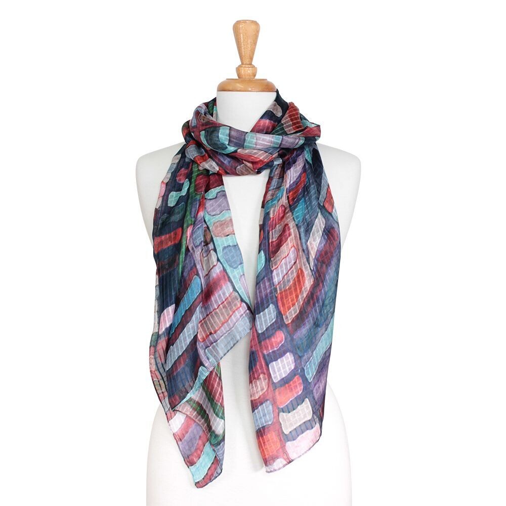 Jumble Abstract Painterly Pure Silk Scarf