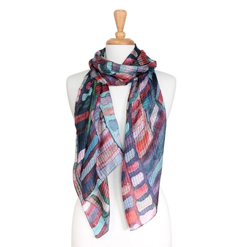 Jumble Abstract Painterly Pure Silk Scarf Jumble Abstract Painterly Pure Silk Scarf