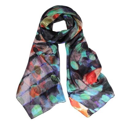Celine Abstract Spot Pure Silk Scarf - Soft and Luxurious!