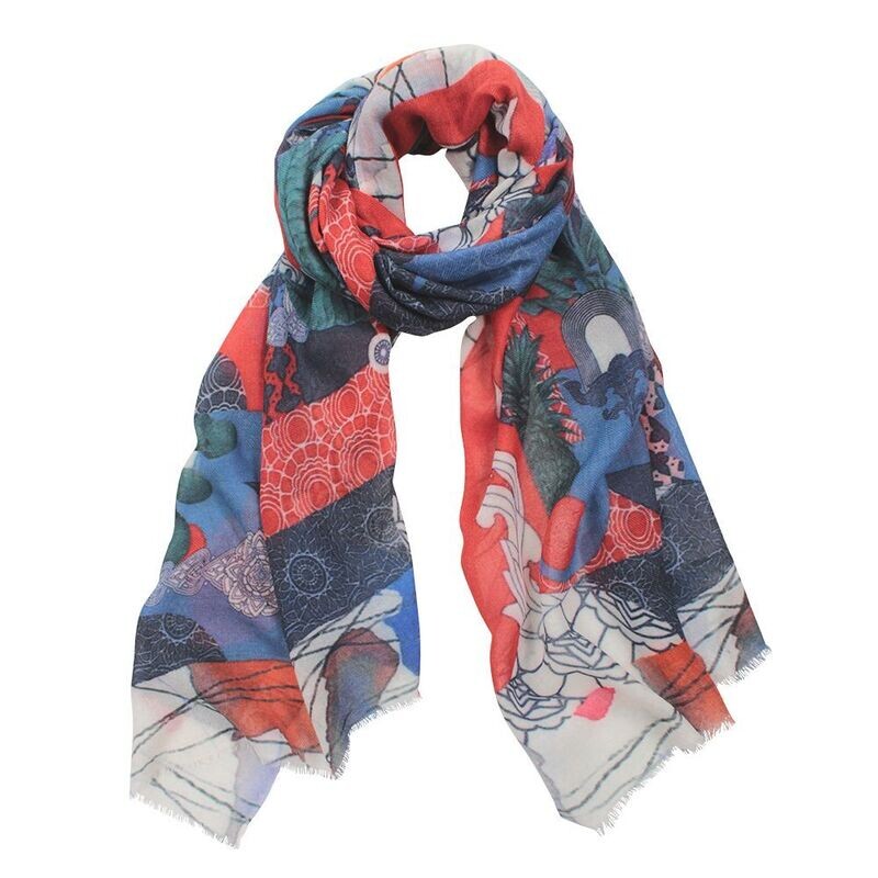Orient Blue Pure Micromodal Scarf - Lightweight and Soft! Orient Blue Pure Micromodal Scarf - Lightweight and Soft!