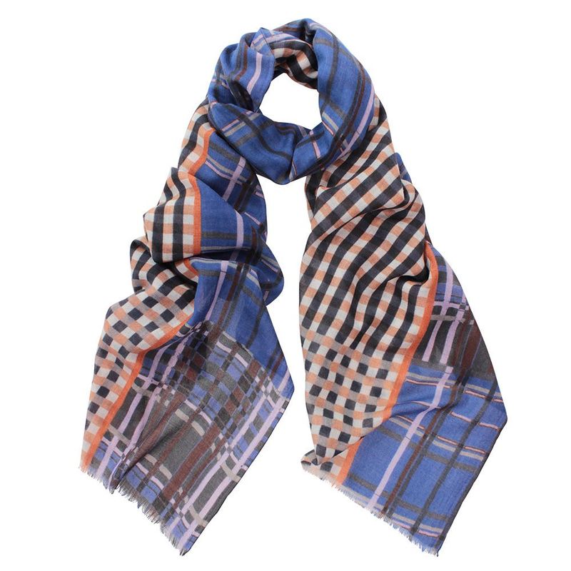 Juno Multi Check Pure Merino Wool Scarf Juno Multi Check Pure Merino Wool Scarf