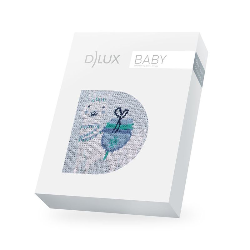 DLUX Baby Llama Knitted Stroller Blanket with llama design and free gift wrapping.