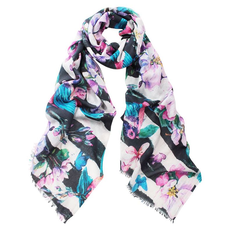Sonia Twill Weave Pure Cotton Scarf - Black - last one! Sonia Twill Weave Pure Cotton Scarf - Black - last one!