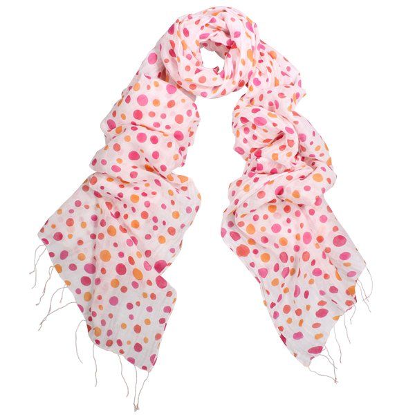 Candice Multi Spot Hand Hand Printed Cotton Silk Scarf -  Last four!