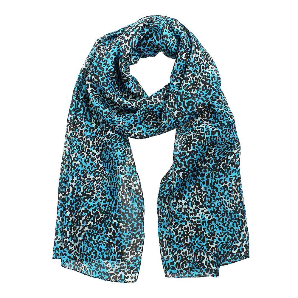 Leo Animal Hand Printed Pure Silk Scarf - last one!, Colours: Turquoise