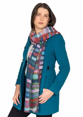 Jumble Abstract Painterly Merino Wool Scarf
