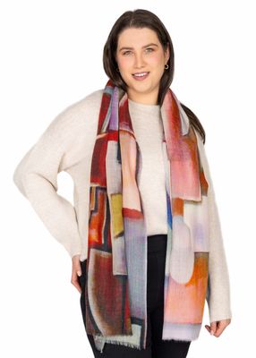 Festival Abstract Merino Wool Scarf - Soft, Stylish, and Unique | DLUX