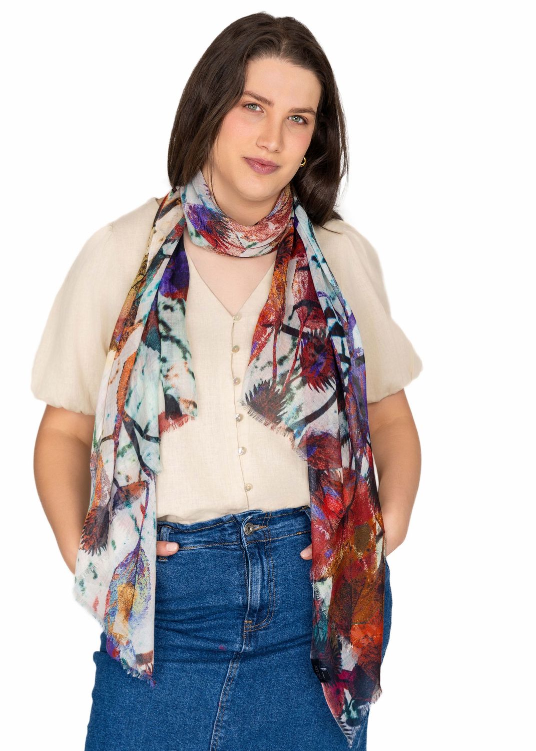 Tracery Leaf Pure Micromodal Scarf