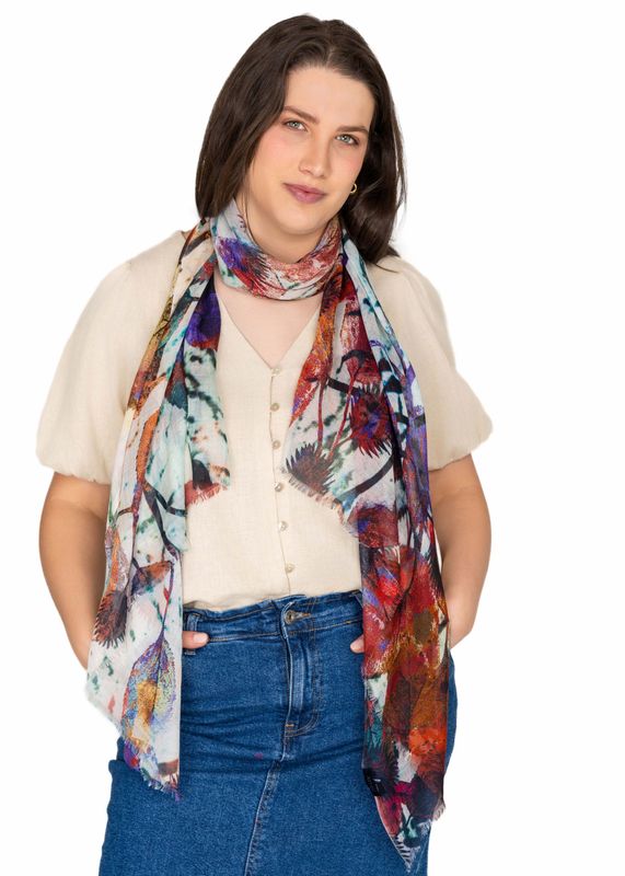 Tracery Leaf Pure Micromodal Scarf Tracery Leaf Pure Micromodal Scarf