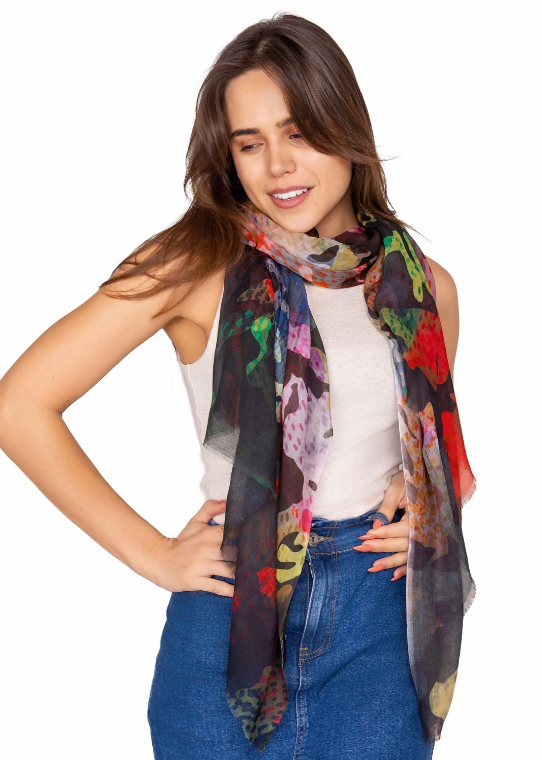 Sasha Botanical Micromodal Scarf - Soft, Lightweight, and Luxurious