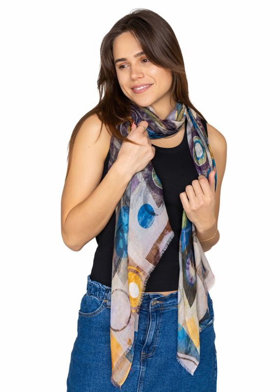 Metropole Abstract Pure Micromodal Scarf - Soft and Lightweight!