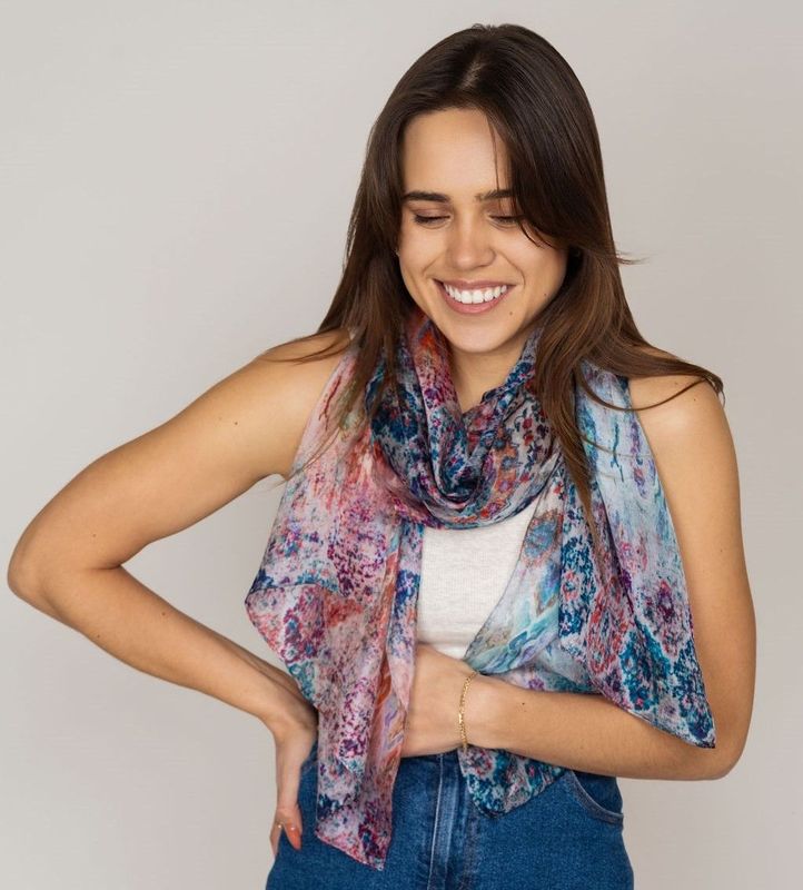 Adele Paisley Pure Silk Scarf - Lightweight and Luxurious!