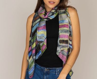 Jumble Abstract Painterly Pure Silk Scarf