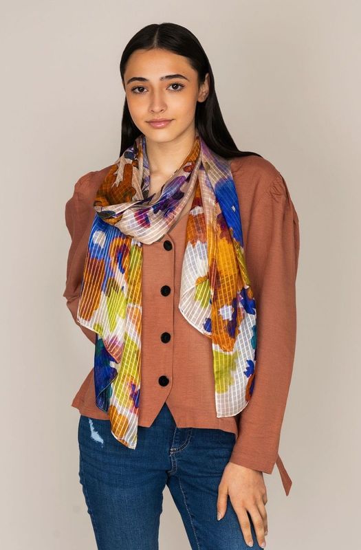 Tansey Abstract Pure Silk Scarf - Lightweight and Luxurious!