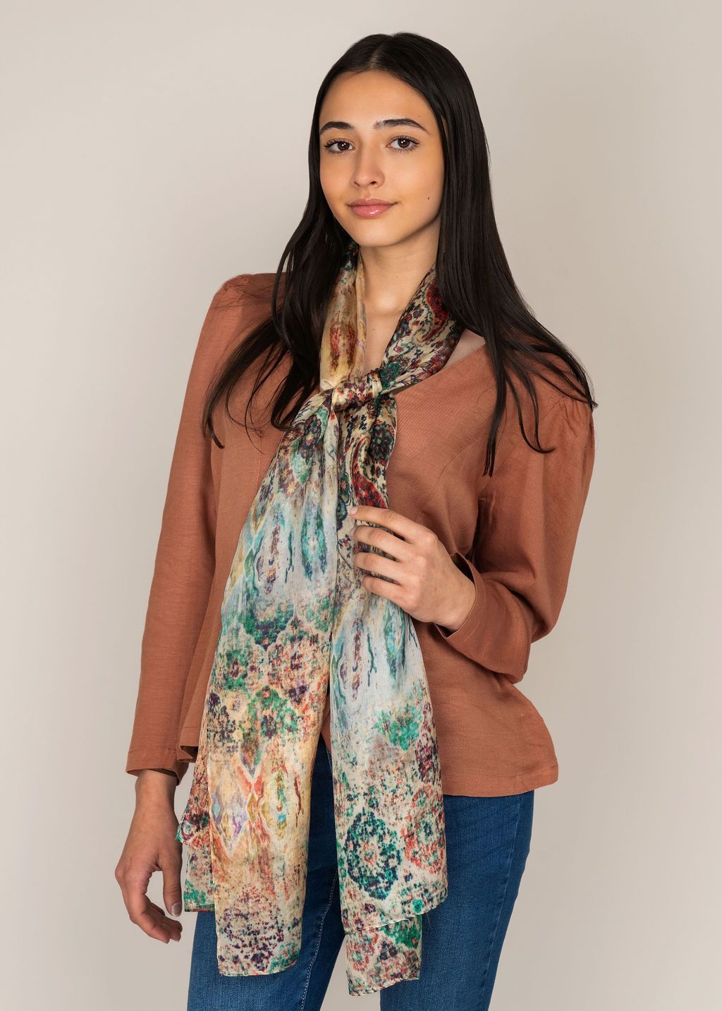 Adele Paisley Pure Silk Scarf - Lightweight and Luxurious! Adele Paisley Pure Silk Scarf - Lightweight and Luxurious!